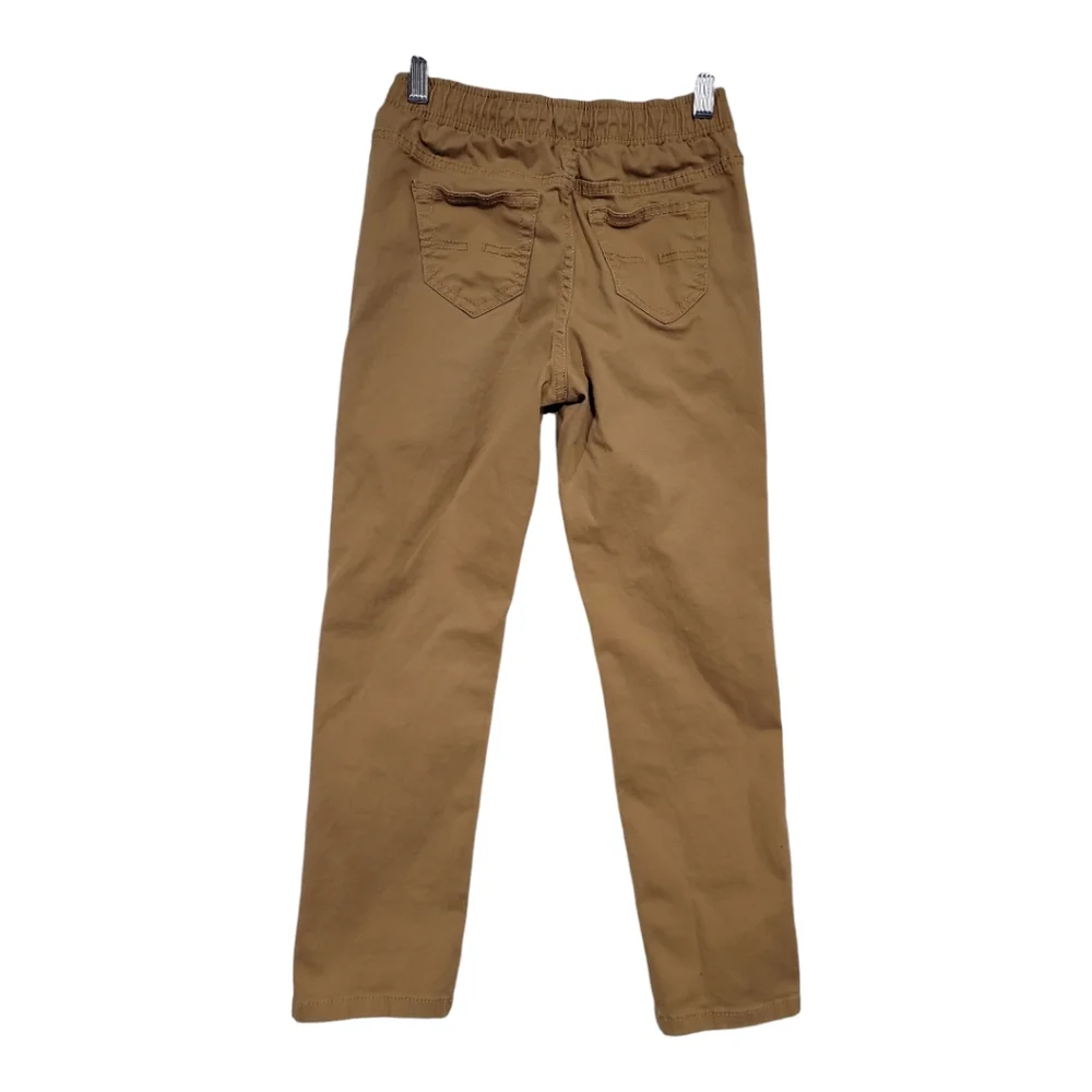 US Polo Assn pants boys M (8) khaki elastic waist straight leg 5 pockets